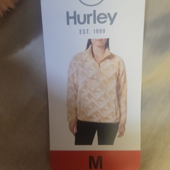 NWT Hurley Ladies' Snap Plush Pullover in Orange Medium - Picture 4 of 11